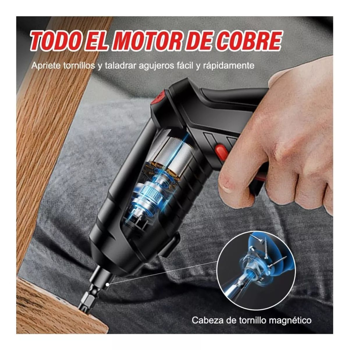 Destornillador Eléctrico Recargable 28 en 1 + Estuche